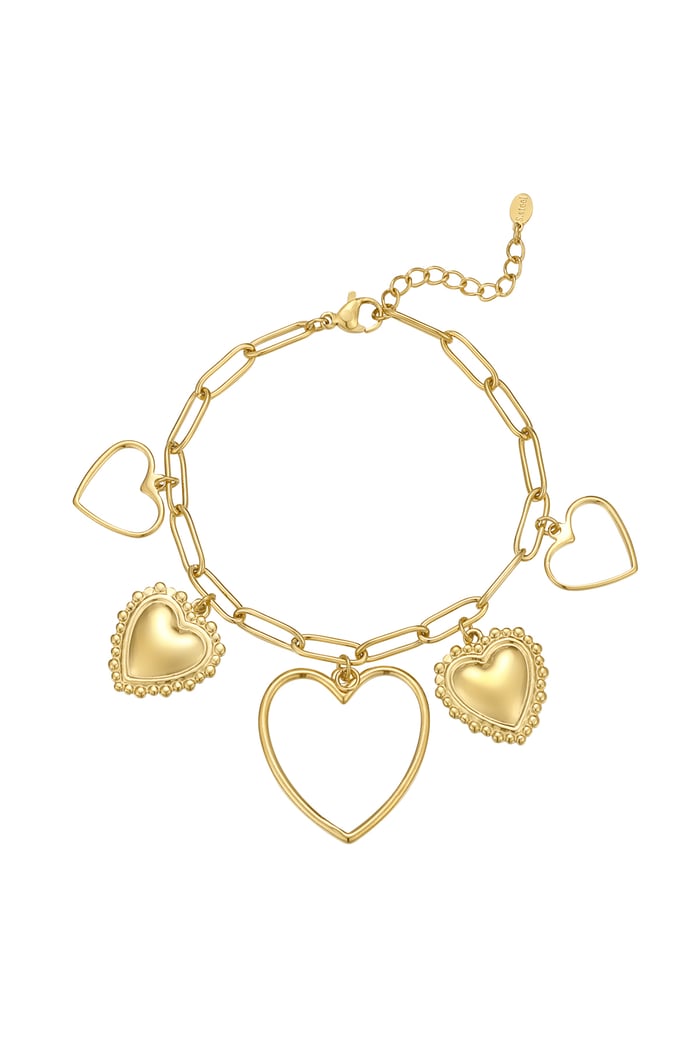 Open hearts bracelet - Gold color 